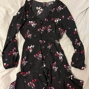 Express floral black mini dress size xs